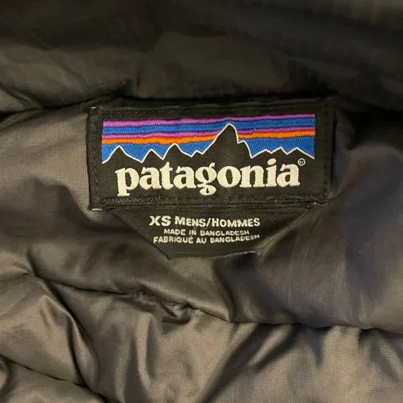 Patagonia Down Sweater Grey/Red Men's Long Sleeve Zip Up Puffer Jacket Size XS - Picture 2 of 4